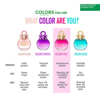 United Colors Of Benetton Colors Pink For Her Eau De Toilette 80 ml - Women Perfumes (Edt/Edp)