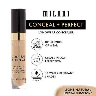 Milani Conceal + Perfect Long Wear Concealer Light Natural 5 ml - Concealer