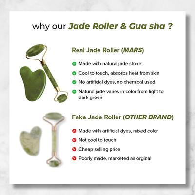 Mars By GHC Jade Roller & Gua Sha Face & Neck Massage Kit 120 gm - Gua Shas & Rollers