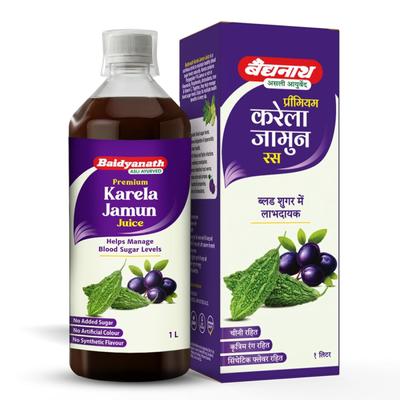 Baidyanath Premium Karela Jamun Juice 1000 ml - Diabetes Care (Ayush)