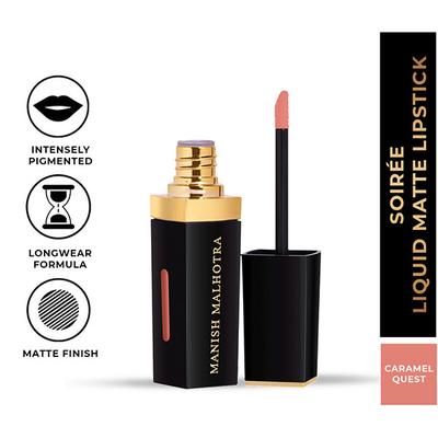 Myglamm Manish Malhotra Soiree Liquid Matte Lipstick - 02 Caramel Quest 7 gm - Lipsticks