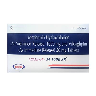 VILDANAT M 1000 SR Tablet 10's - Diabetes-Ant
