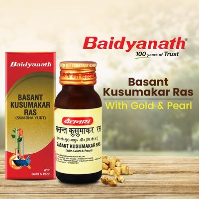 Baidyanath Basant Kusumakar Ras with Gold and Pearl Tablet 25's - Speciality Medicines