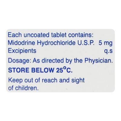 MIDORISE 5 Tablet 10's - Hypotension-Vas