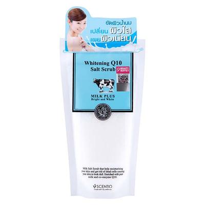 Scentio Milk Plus Organic Whitening Q10 Salt Scrub 300 gm - Scrubs & Exfoliants