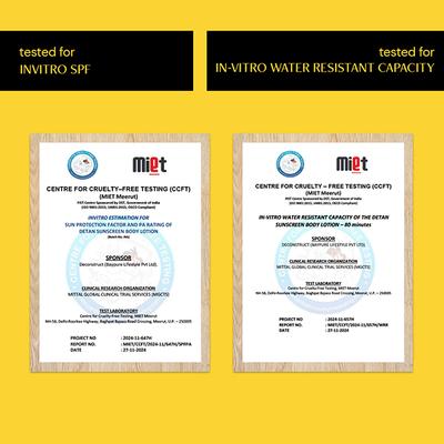 Deconstruct Detan Sunscreen Body Lotion with SPF 50+ Water resistant Body lotion UVA & UVB Protection PA ++++ 90 ml - Body Sunscreen