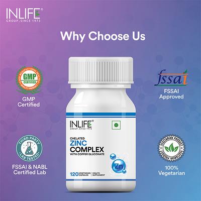 INLIFE Chelated Zinc Complex Veg Capsules 120's - Calcium And Minerals