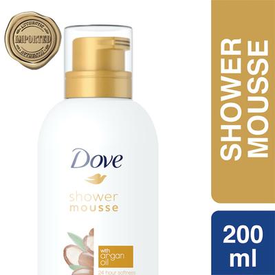 Dove Creamy Shower And Mousse with Argan Oil, 200ml - Shower Gels & Body Wash