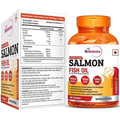 St.Botanica Enteric Coated Salmon Fish Oil Omega 3 Softgel 60's - Omega Fish Oil Fatty Acids