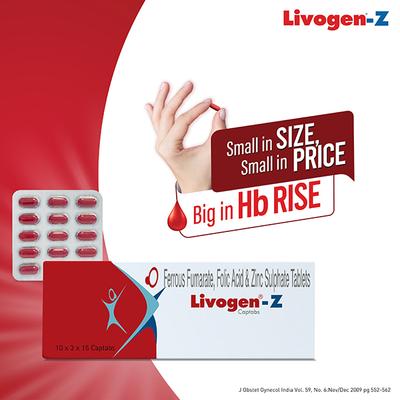 Livogen Z Captab 15'S - Iron Supplement/Anaemia-Vma