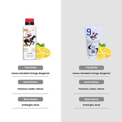 Beverly Hills Polo Club Classy Deo No.9 Trio Pack + Sports No.9 Shower Cream 3-in-1 Set For Men 675 ml 1's - Deodorants/Roll-Ons