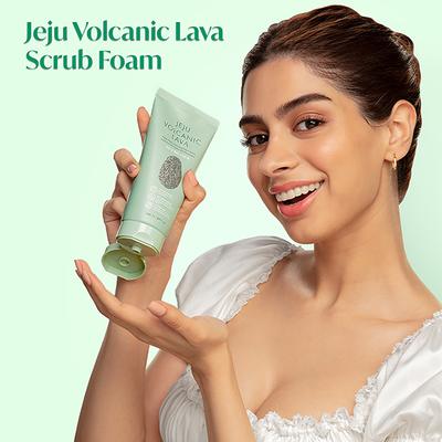 The Face Shop Jeju Volcanic Lava Deep Pore-Cleansing Foam Scrub 140ml - Scrubs & Exfoliants