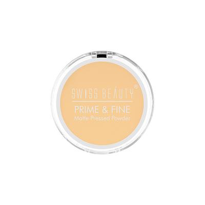 Swiss Beauty Prime and Fine Matte Pressed Powder - (Natural Beige ) 8 gm - Compact Powder
