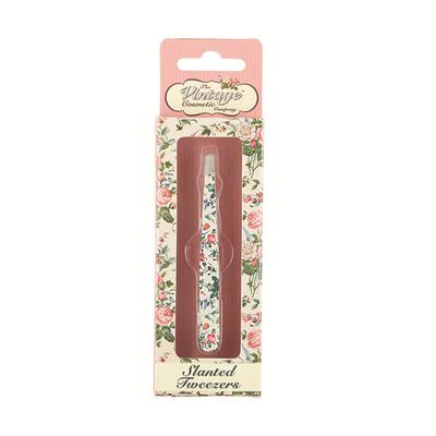 Vintage Cosmetic Slanted Tweezers Floral 1's - Tweezers
