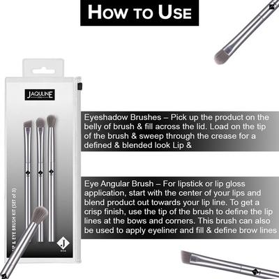 Jaquline USA Lip & Eye Brush kit (set of 3) 1's - Lip Brush