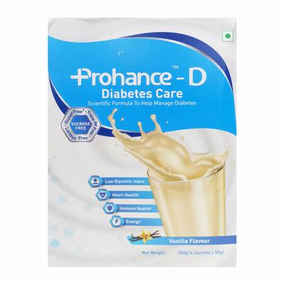 PROHANCE D DIABETES CARE SUCROSE FREE VANILLA FLAVOUR 200gm - Supplements-Vam