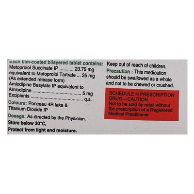 Metolar AM 25mg Tablet 10'S - Hypertension-Bet