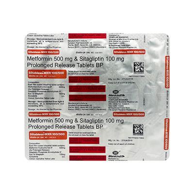 SITABLESS MXR 100/500 Tablet 15's - Diabetes-Ant