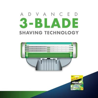 Gillette Mach3 Sensitive Blades - Cartridges (4 Cartridges) 1's - Razors & Cartridges
