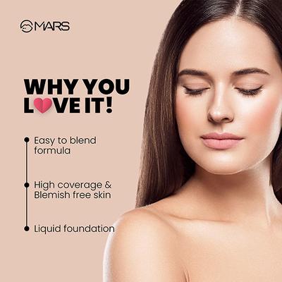 Mars Foundation with High Coverage Liquid Formula - 06 40 ml - Foundation