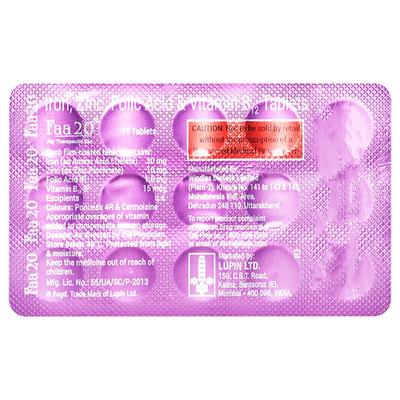 FAA 20 Tablet 15's - Iron Supplement/Anaemia-Vma