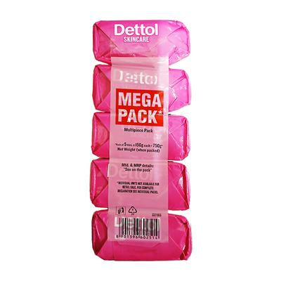 Dettol Soap - Skincare with 2X Moisturizers (Pack Of 5 X 150 g) - Soaps
