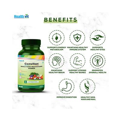 Healthvit Cenvitan Whole Food Multivitamin Women Tablet 60's - Multi-Vitamins