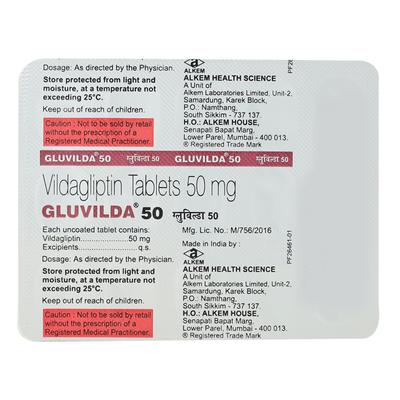 GLUVILDA 50mg Tablet 15's - Diabetes-Ant