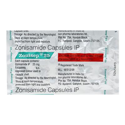 Zonisep 25mg Capsule 10'S - Epilepsy/Convulsion-Ant