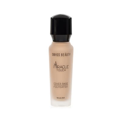 Swiss Beauty Miracle Touch Cover Base Foundation SPF 15 - (White Ivory) 40 ml - Foundation