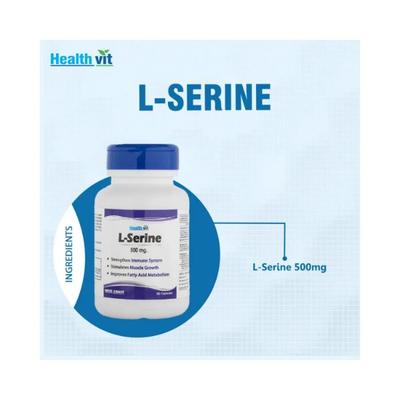 Healthvit L-Serine 500MG For Strengthen Immune System- Capsules 60's - Calcium And Minerals