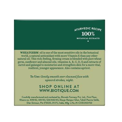 Biotique Wheatgerm Anti-Ageing Night Cream 50gm - Face Creams