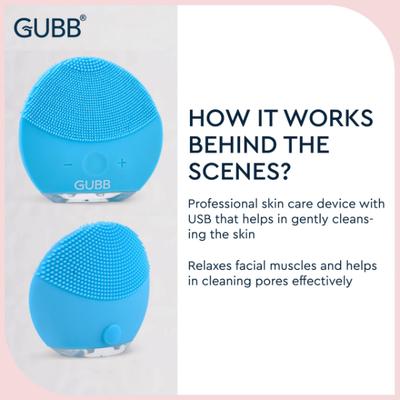 GUBB Facial Cleansing Massager Brush with USB, Silicone Face Scrubber 1's - Massagers