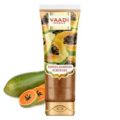 Vaadi Herbals Papaya Fairness Scrub Gel with Honey & Saffron 110 gm - Face Scrubs