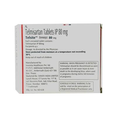 Telsite 80mg Tablet 15'S - Hypertension-Ang