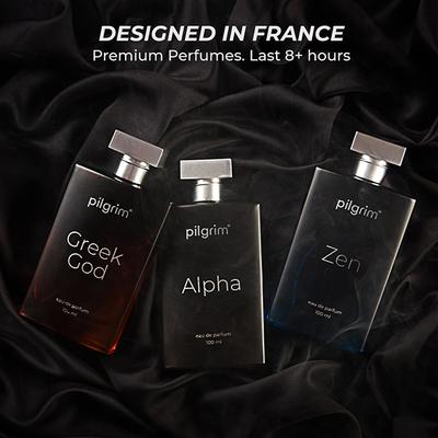 Pilgrim Alpha, Greek God and Zen Premium Perfume with Long-Lasting Fragrance EDP Combo for Men 100ml each 3's - Perfumes (Edt/Edp)