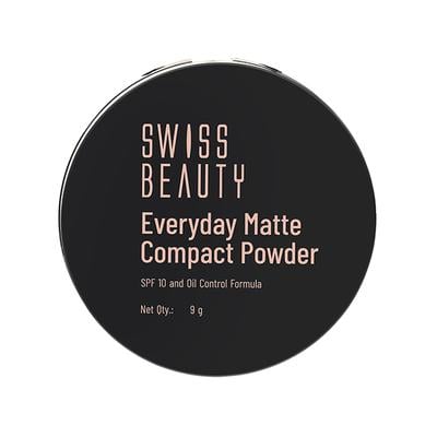 Swiss Beauty Everyday Matte Compact with SPF 10-SAND 9 gm - Compact Powder
