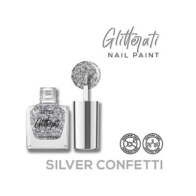 RENEE Glitterati Nail Paint - Silver Confetti 10 ml - Nail Polish