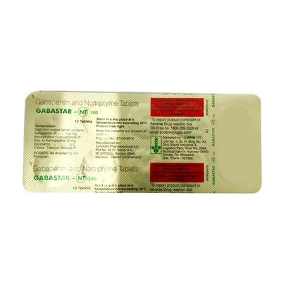 GABASTAR NT 100 Tablet 10's - Neuropathic Pain-Dru
