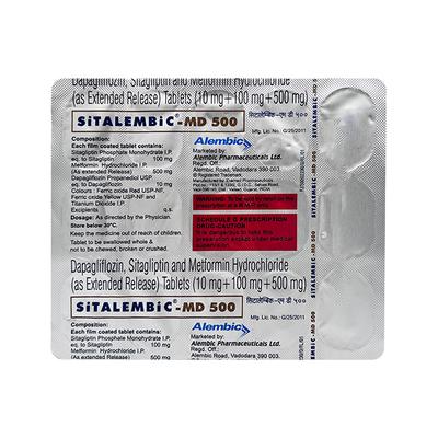 SITALEMBIC MD 500 Tablet 15's - Diabetes-Ant