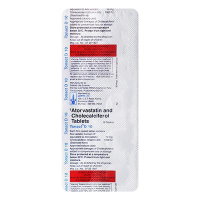 Tonact D 10mg Tablet 10'S - High Cholesterol-Dys
