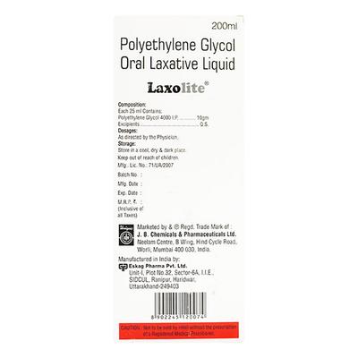 LAXOLITE SUGAR FREE Liquid 200ml - Constipation-Lax