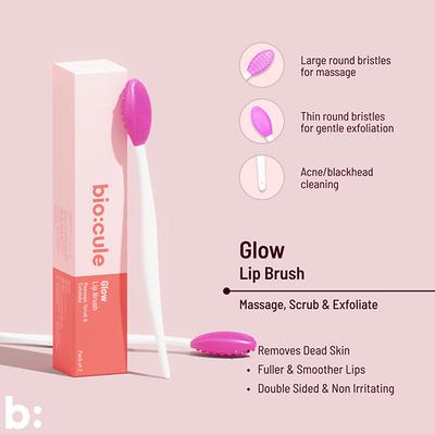 Biocule Glow Lip Brush For Lip Scrubbing, Exfoliation & Massage, Double Sided Brush 2's - Lip Scrubs
