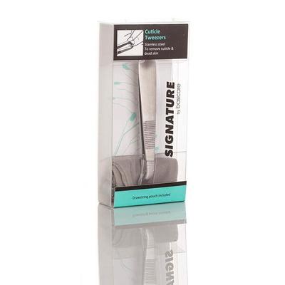 Basicare SINGNATURE CUTICLE TWEEZERS WITH POUCH 1's - Tweezers