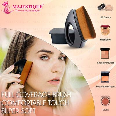 Majestique Iron Shape Foundation Brush Magic Blender Brush High-Density Multifunctional - Black 1's - Makeup Kits & Sets