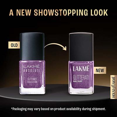 Lakme Absolute Glitterati Collection Nail Gloss 119 Amethyst 12ml - Nail Polish