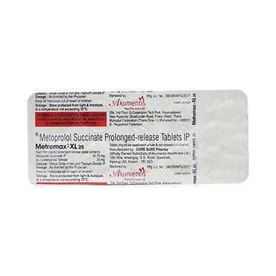 Metromax XL 25mg Tablet 10'S - Hypertension-Bet