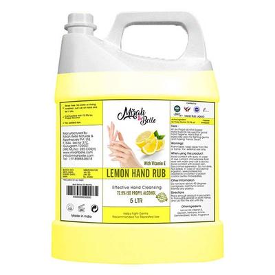Mirah Belle - Lemon Hand Rub Sanitizer Liquid (With Vitamin E) - (72.9% Alcohol) - FDA Approved 5000 ml - Hand Sanitizer