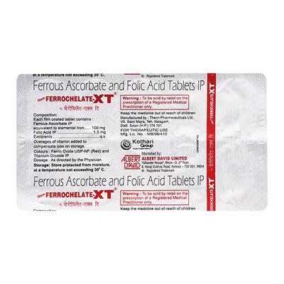 Ferrochelate XT New Tablet 10'S - Iron Supplement/Anaemia-Vma