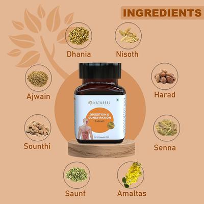 Naturrel Digestion & Constipation Extract Capsule 50's + Free 10's - Digestive Care